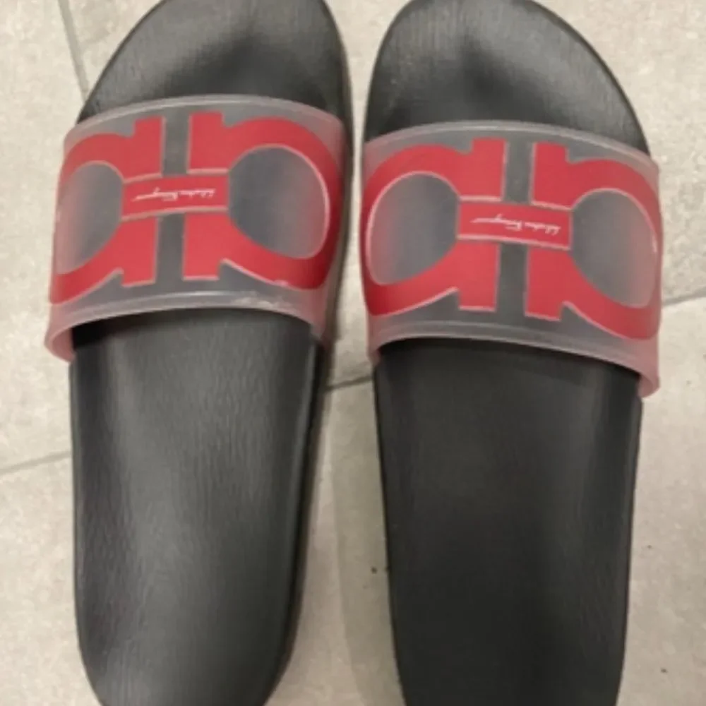 Mens groove 6 gancini translucent slide sandals Salvatore ferragamo
